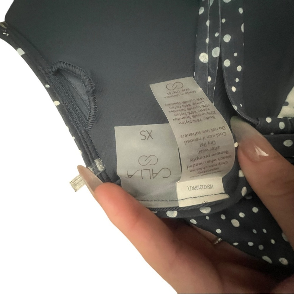 CALIA by Carrie Underwood Navy and White Polka Dot Swim Bra - Picture 3 of 3